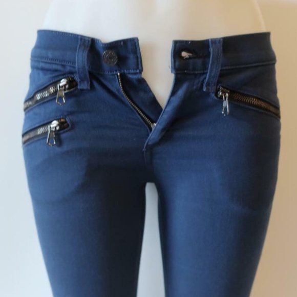 NWOT Rag & Bone Cadet Blue Moto Zip Skinny Ankle Jeans - Picture 4 of 15